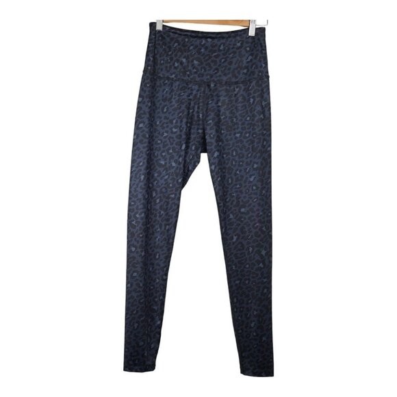 Beyond Yoga Blue Leopard Print Leggings Size L - Picture 1 of 8